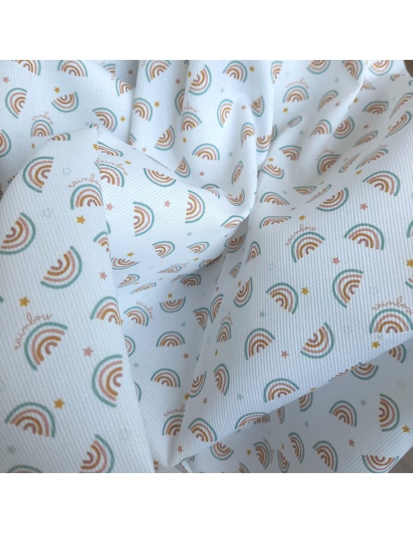 Cranberry, Piqué de coton, Arc-en-ciel, Blanc