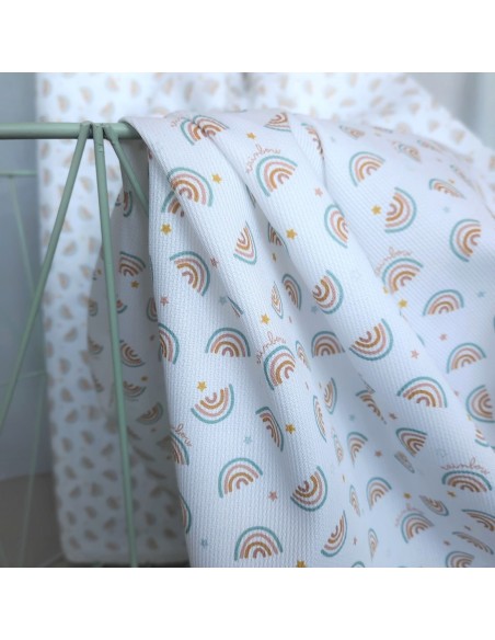 Cranberry, Piqué de coton, Arc-en-ciel, Blanc