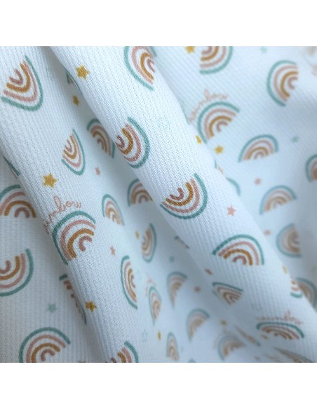 Cranberry, Piqué de coton, Arc-en-ciel, Blanc