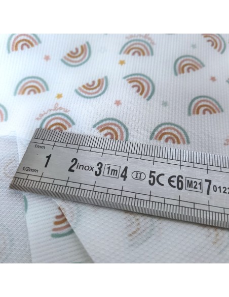 Cranberry, Piqué de coton, Arc-en-ciel, Blanc