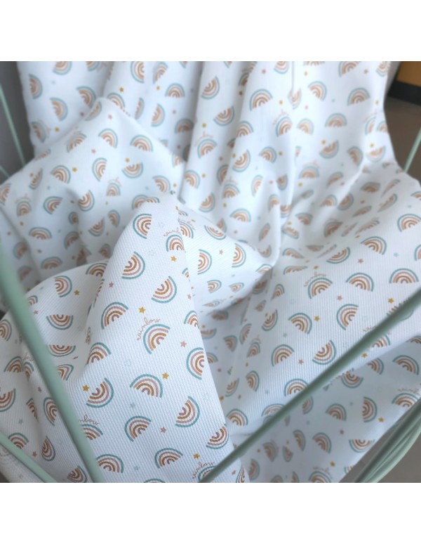 Cranberry, Piqué de coton, Arc-en-ciel, Blanc