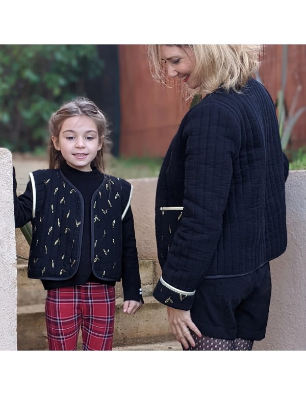 Cranberry, Patron Fille, Veste et Gilet Mini-Crush (du 2 au 12 ans), Super Bison
