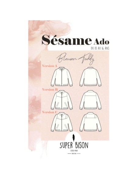 Cranberry, Patron Ado Mixte, Bomber Sésame (du 10 au 16 ans) Super Bison