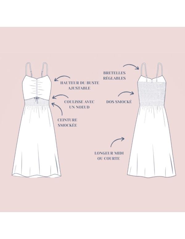 Cranberry, Patron Femme, Robe Poleen (du 34 au 52), Lise Tailor