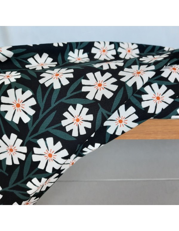 Velours milleraies de coton biologique (GOTS) Cranberry, Easy weekend, Fleurs, Cloud9