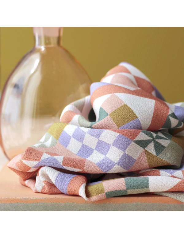 Cranberry, Crêpe Marocain de Viscose, Patchwork Mauve, La Maison Naïve