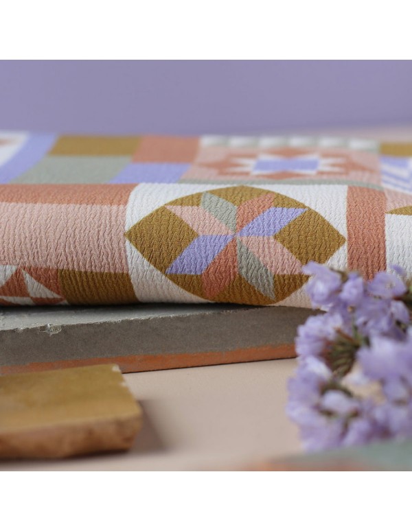 Cranberry, Crêpe Marocain de Viscose, Patchwork Mauve, La Maison Naïve