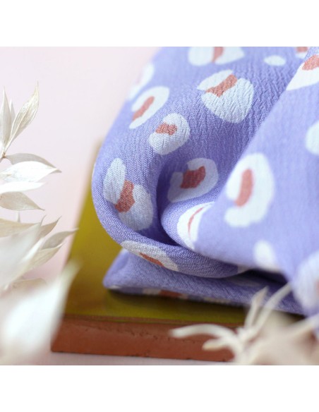 Cranberry, Crepe Marocain de Viscose, Leo Mauve, La Maison Naïve