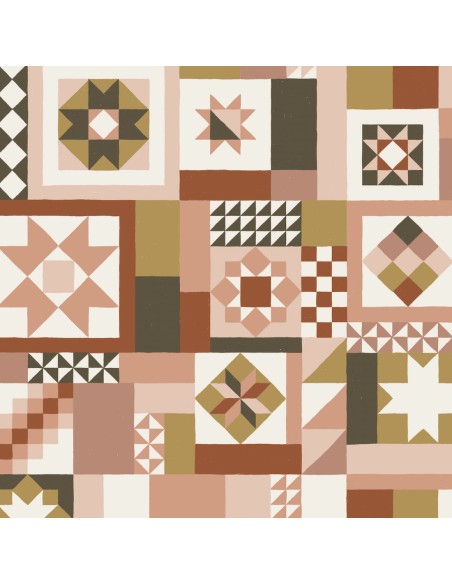 Cranberry, Crepe Marocain de Viscose, Patchwork Cannelle, La Maison Naive