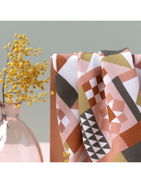 Cranberry, Crepe Marocain de Viscose, Patchwork Cannelle, La Maison Naive
