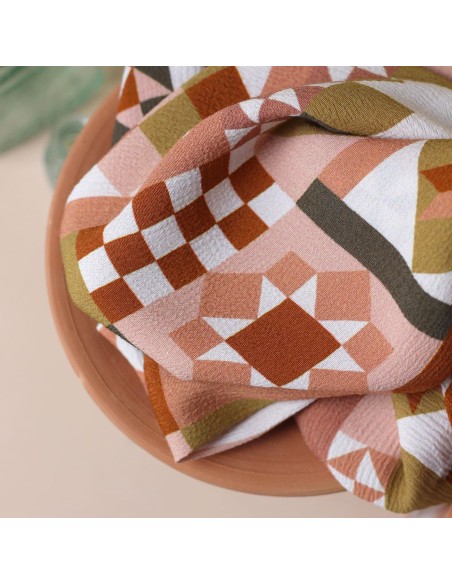 Cranberry, Crepe Marocain de Viscose, Patchwork Cannelle, La Maison Naive