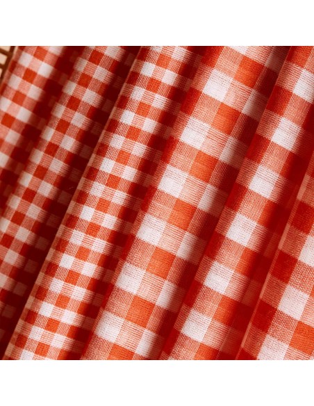 Cranberry, Double gaze de coton Atelier Brunette, Vichy Off-white Tangerine