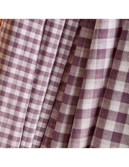 Cranberry, Double gaze de coton Atelier Brunette, Vichy Off-white Divine parma