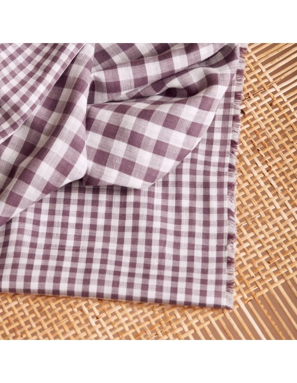 Cranberry, Double gaze de coton Atelier Brunette, Vichy Off-white Divine parma