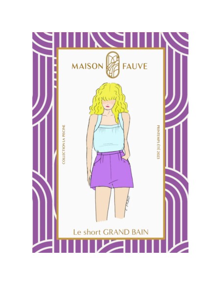 Cranberry, Patron Femme, Short Grand bain (du 34 au 52), Maison Fauve