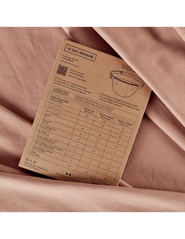Cranberry, Patron pochette, LE Sac Banane, Atelier Brunette