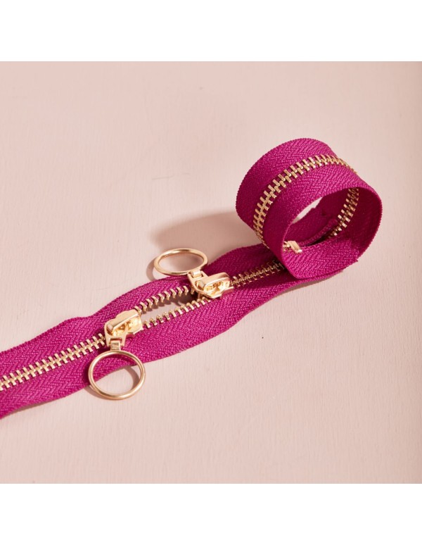 Cranberry, Zip double curseur Gold, Violet Dahlia, 40 cm, Atelier Brunette