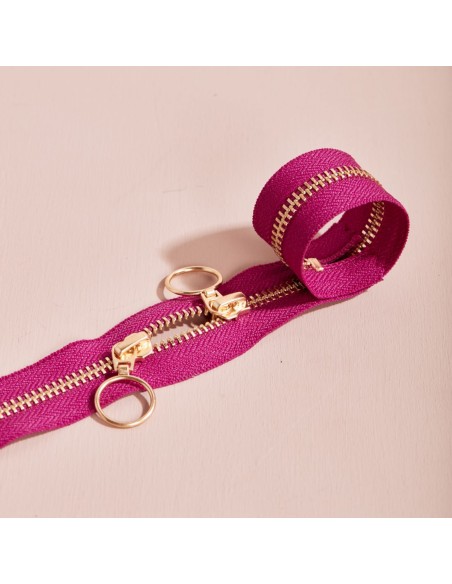 Cranberry, Zip double curseur Gold, Violet Dahlia, 40 cm, Atelier Brunette
