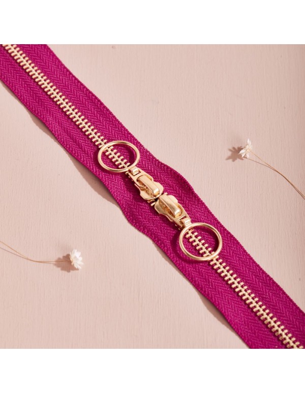 Cranberry, Zip double curseur Gold, Violet Dahlia, 40 cm, Atelier Brunette