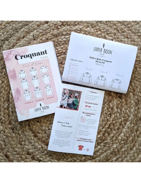 Cranberry, Patron Femme, Pull et Robe Croquant (du 32 au 52), Super Bison