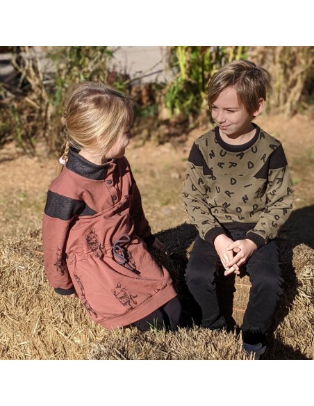 Cranberry, Patron Enfant Mixte, Pull et Robe Mini Croquant (du 2 au 12 ans), Super Bison