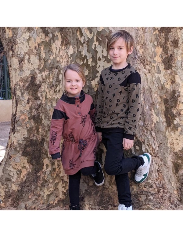 Cranberry, Patron Enfant Mixte, Pull et Robe Mini Croquant (du 2 au 12 ans), Super Bison