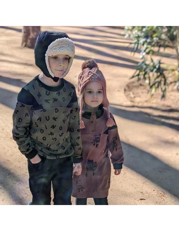 Cranberry, Patron Enfant Mixte, Pull et Robe Mini Croquant (du 2 au 12 ans), Super Bison