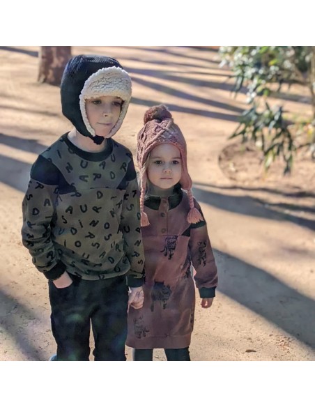 Cranberry, Patron Enfant Mixte, Pull et Robe Mini Croquant (du 2 au 12 ans), Super Bison