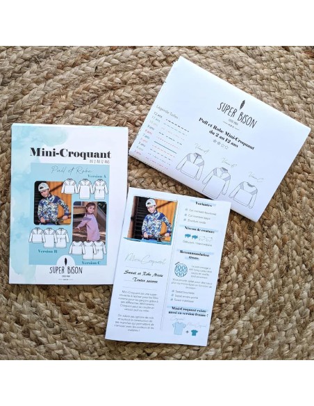 Cranberry, Patron Enfant Mixte, Pull et Robe Mini Croquant (du 2 au 12 ans), Super Bison