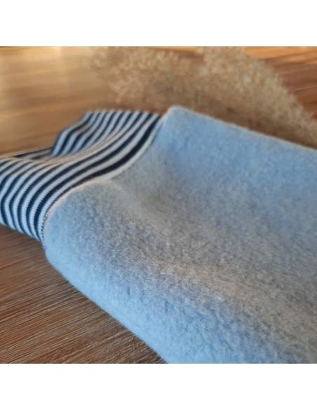 Cranberry, Sweat tout doux gratte en coton biologique, double face, Bleu iceberg