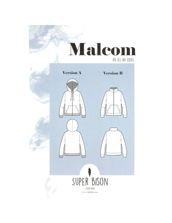 Cranberry, Patron Homme, Gilet zippé Malcom (du XS au XXXL), Super Bison