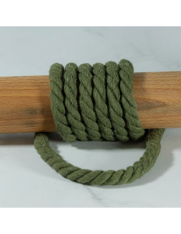 Cranberry, Cordon coton torsade souple Vert kaki 9mm