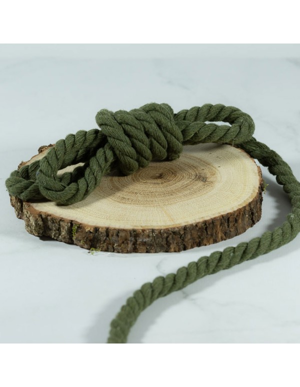 Cranberry, Cordon coton torsade souple Vert kaki 9mm
