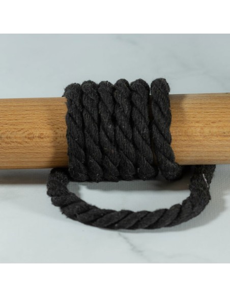 Cranberry, Cordon coton torsade souple noir 9mm