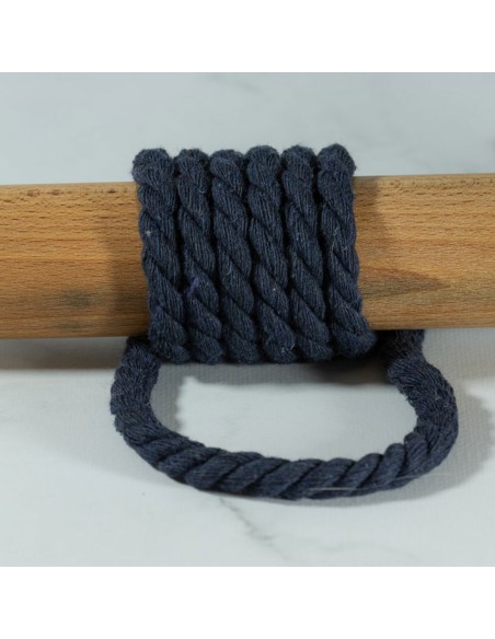 Cranberry, Cordon coton torsade souple bleu marine 9mm