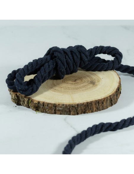 Cranberry, Cordon coton torsade souple bleu marine 9mm