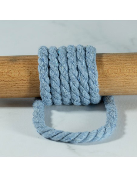 Cranberry, Cordon coton torsade souple Bleu clair 9mm