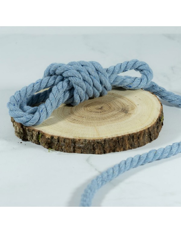 Cranberry, Cordon coton torsade souple Bleu clair 9mm