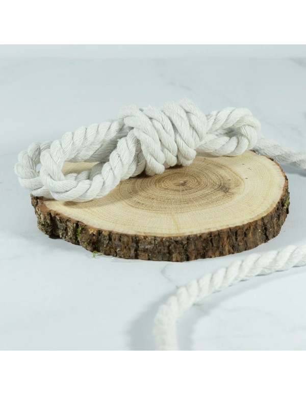 Cranberry, Cordon coton torsade souple Blanc 9mm