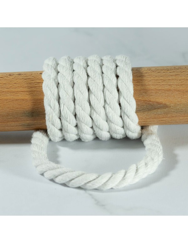 Cranberry, Cordon coton torsade souple Blanc 9mm