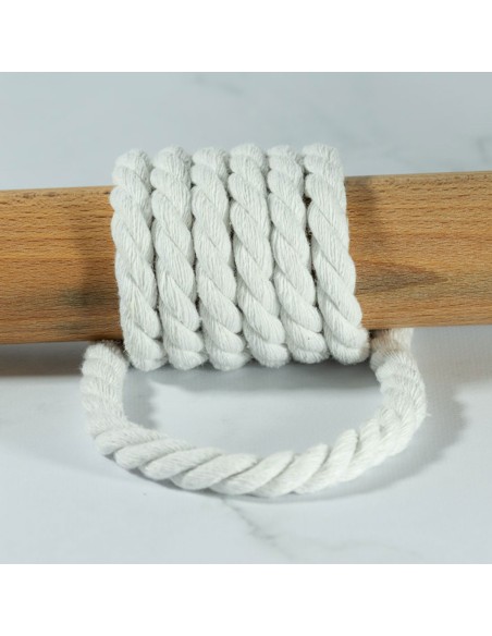 Cranberry, Cordon coton torsade souple Blanc 9mm