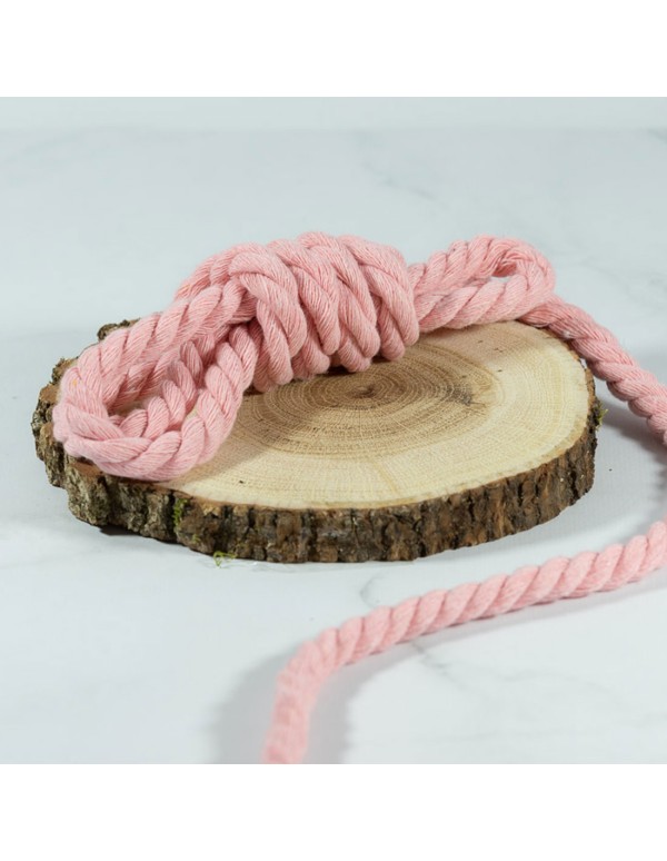 Cranberry, Cordon coton torsade souple Rose 9mm