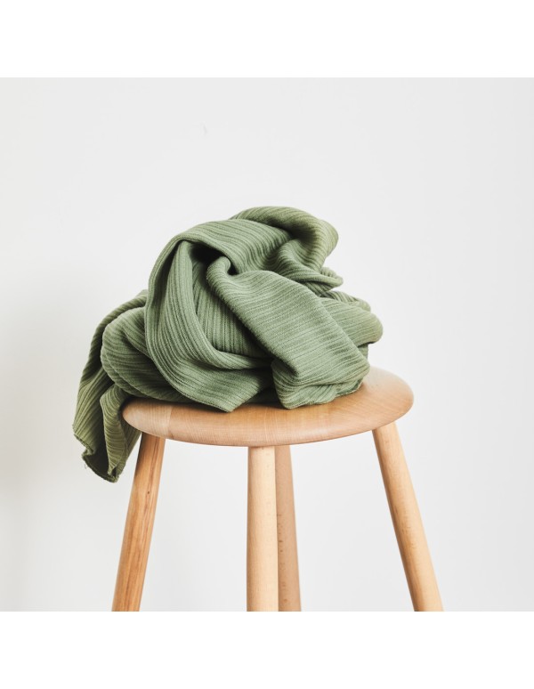 Cranberry, Mailles cotelees Selanik de coton biologique, Vert olive, Olive green