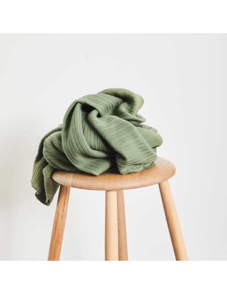 Cranberry, Mailles cotelees Selanik de coton biologique, Vert olive, Olive green