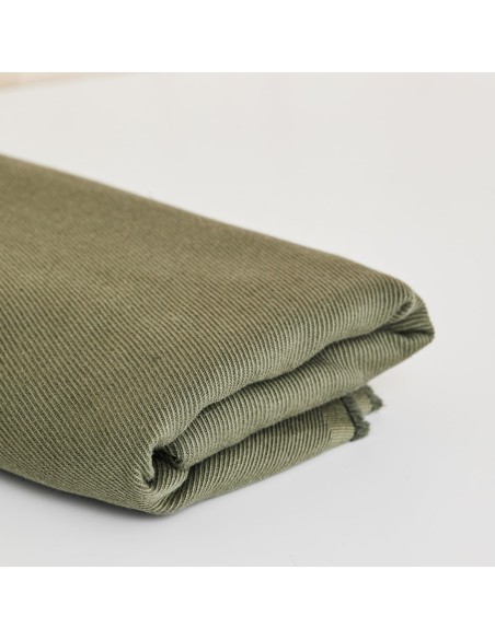 Cranberry, Twill de coton lin, vert olive, Linen cotton twill, olive green, Mind the maker