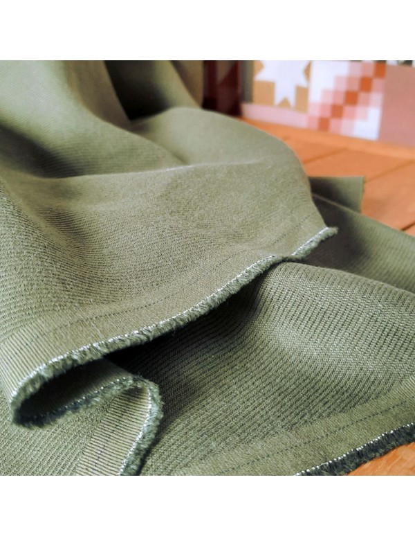 Cranberry, Twill de coton lin, vert olive, Linen cotton twill, olive green, Mind the maker