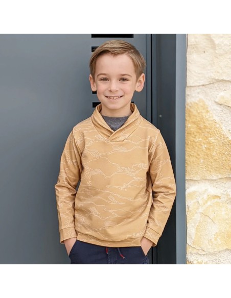 Cranberry, Patron Garcon Sweat et Polo James du 2 au 12 ans Super Bison