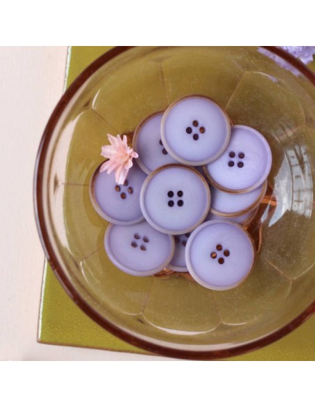 Cranberry, Boutons Corozo a fin rebord, 20 mm, couleur mauve, La Maison Naive