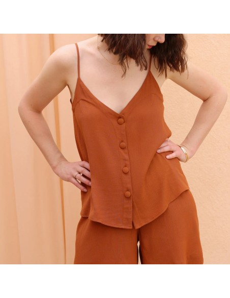 Crêpe Marocain de Viscose, Cannelle (coupons)