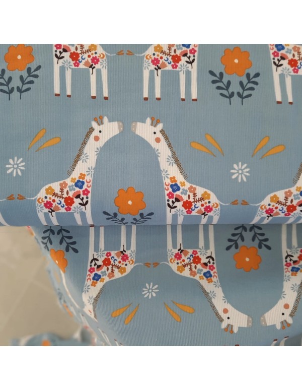 Cranberry, Velours milleraies de coton, Meadow Safari, Girafe, Dashwood